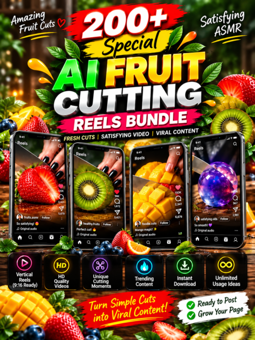 200+ ai fruit cutting reels bundle